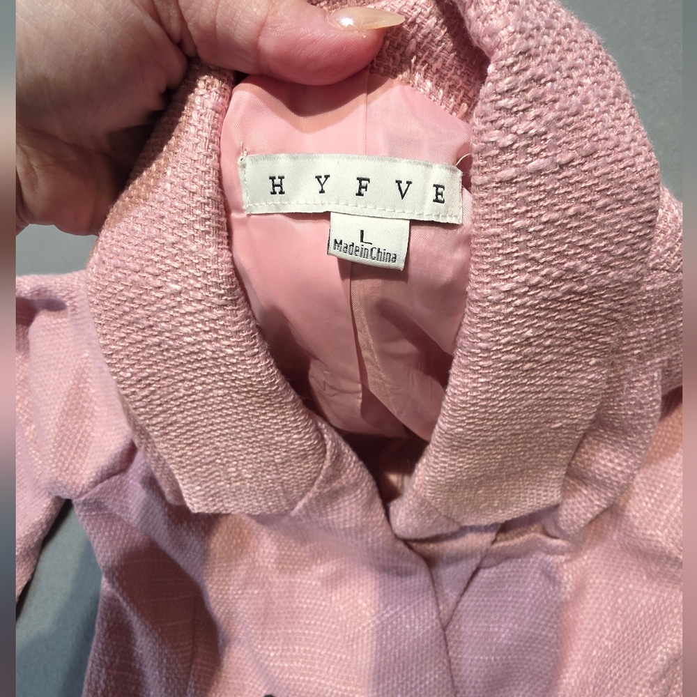 HYFVE Pink Double-Breasted Blazer New In Poly Bag Large PTP 20 - Picture 4 of 5